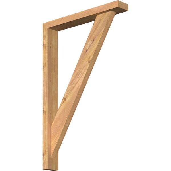 Ekena Millwork Traditional Block Smooth Bracket w/ Offset Brace, Western Red Cedar, 3 1/2"W x 22"D x 34"H BKT0402X22X34TRA05SWR - main